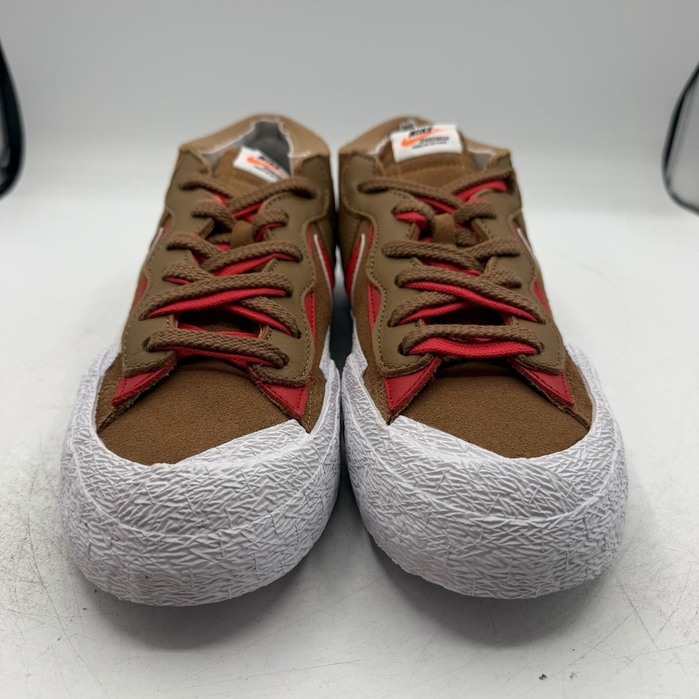 Nike Sacai Blazer Low Shoes Mens 9 Womens 10.5 British Tan Sneakers DD1877-200 - Picture 4 of 11